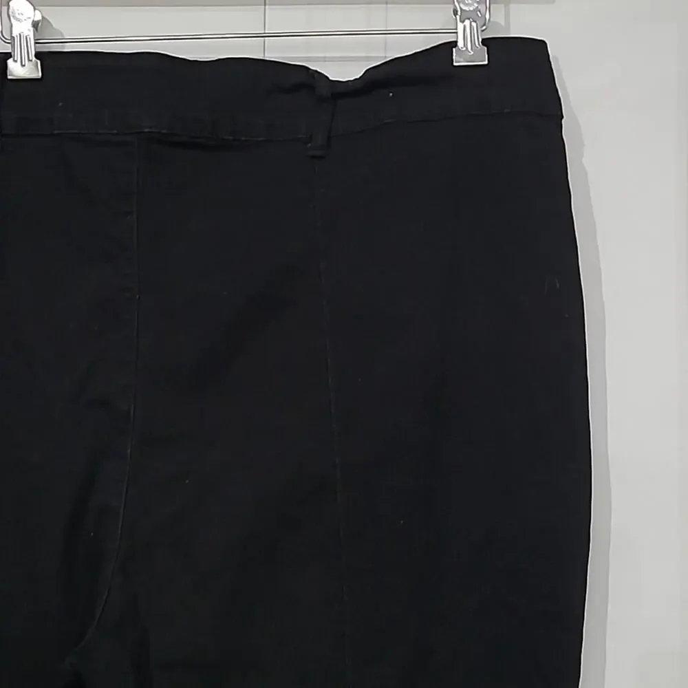 Hot Topic SZ 26 Black Denim Jeans Wide Leg Loose Fit Two Button Goth Stretch